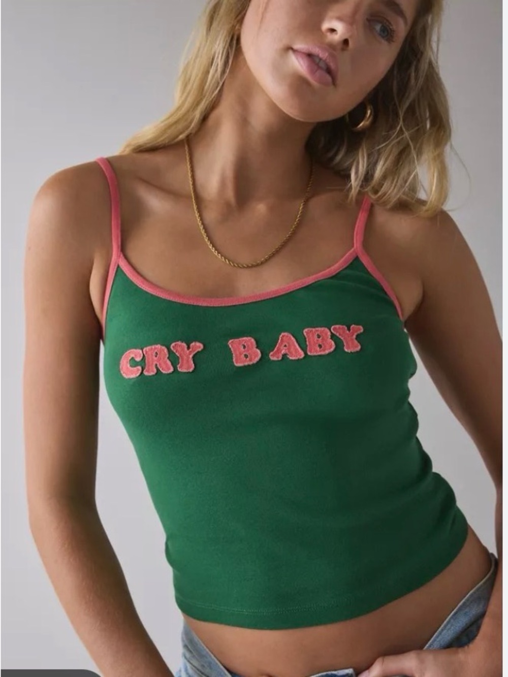 Urban Outfitters Cry Baby Cami Tank Top Y2K- 90s inspired cotton camisole lolita